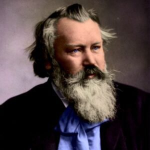 colorized portrait of Johannes Brahms